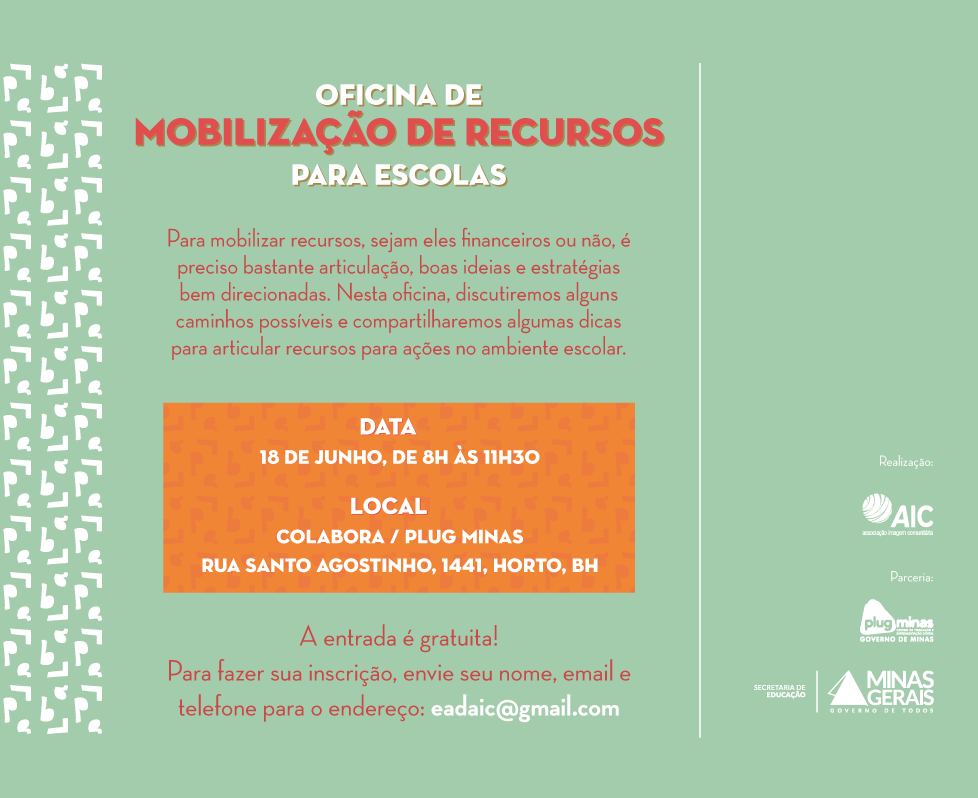 E-flyer Mobilização de Recursos para Escolas