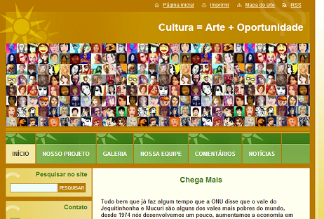 Página inicial do Projeto Four Genesis, da Escola Estadual Clotilde Onofrem de Teófilo Otoni, que busca a promoção cultural de artistas e pessoas carentes na região. Foto: Bárbara Camargo ACS/SEE