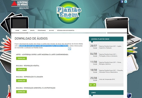 Áudios podem ser baixados no site do Plantão Enem. Foto: Arquivo ACS/SEE
