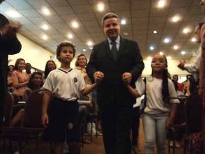 O governador de Minas Gerais compareceu ao encontro para prestigiar professores públicos pelos resultados alcançados no Ideb, e para falar  sobre as perspectivas para a Educação. Foto: Bárbara Camargo ACS/SEE