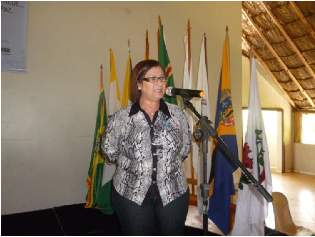 Relato de experiência da Escola Estadual Teófilo Martins foi apresentada pela diretora Geralda Aparecida Lopes Silva. Foto: Arquivo SRE