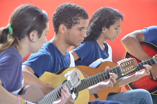 Inauguração contou com apresentações musicais dos alunos. Foto: Arquivo escola