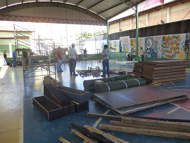 Estrutura para a gravação do evento começou nesta sexta-feira. Foto: Divulgação SEE