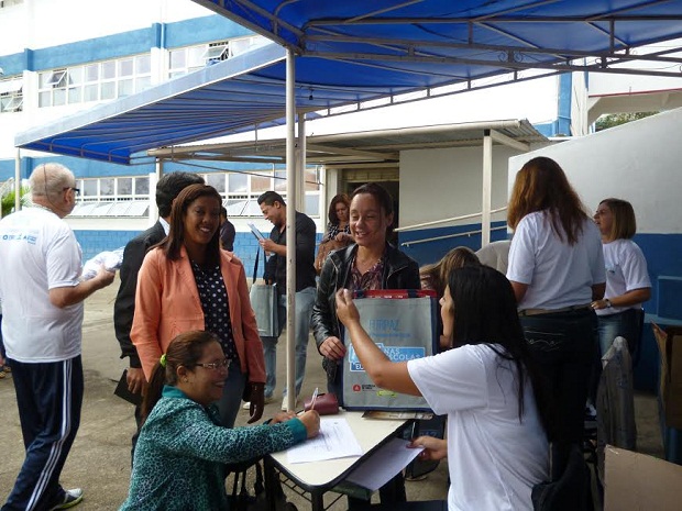 Credenciamentos dos participantes do XV Forpaz a ser realizado nos dias 24 e 25 de abril. Crédito: Divulgação SRE Caxambu