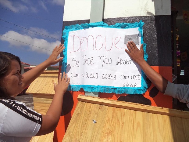 A iniciativa da Escola Estadual Paula Frassinetti  integra as ações do projeto “Dengue, na escola não!”. Crédito: Arquivo da Escola