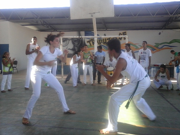 O encontro em Almenara contou ainda com apresentações culturais de estudantes da região, como uma roda de capoeira. Foto: Carla Kreefft ACS/SEE