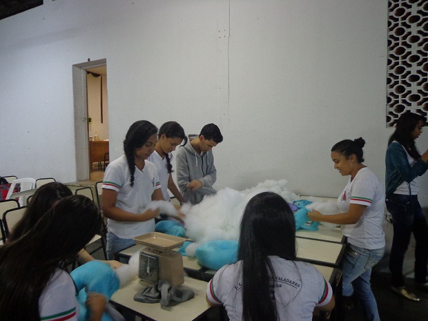 Em 2014, os alunos da Escola Estadual Dona Antônia Valadares participaram do programa Miniempresa, da Junior Achievement. Crédito: Arquivo da Escola
