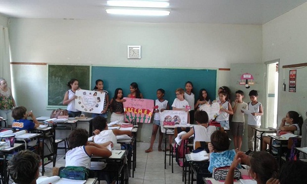 Na Escola Estadual Deputado Edson Resende estudantes discutiram, entre outras coisas, a Lei Maria da Penha. Foto: Arquivo da Escola 