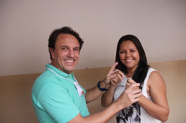 Ernesto Bento e Silva, surdo e cego, Supervisor CAS BH e Silvana Marques de Montes Claros