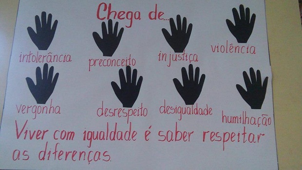 Racismo e uso consciente da internet foram alguns dos temas já estudados pelos alunos. Foto: Arquivo Pessoal