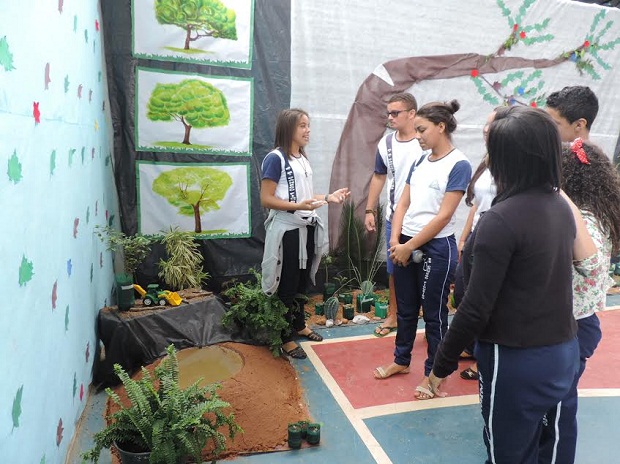 A destruição da vegetação do município também foi abordada pelos alunos. Foto:Arquivo da Escola
