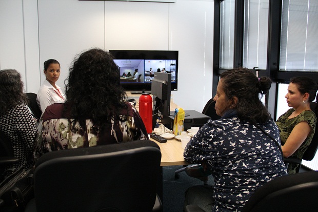 Video conferência teve objetivo de capacitar multiplicadores sobre assédio moral. Foto: Elian Oliveira/ACS-SEE