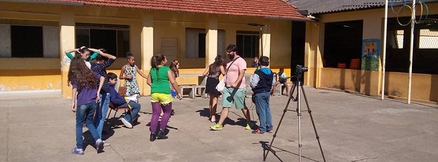 Alunos participam de oficinal de audioivisual na Escola Estadual Adalgisa de Paula Duque, em Lima Duarte. Foto: Divulgação/E.E. Adalgisa de Paula Duque