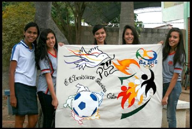 A Escola Estadual Veríssimo Teixeira Costa receberá a réplica da Tocha Olímpica pela primeira vez. Foto: Arquiivo da Escola