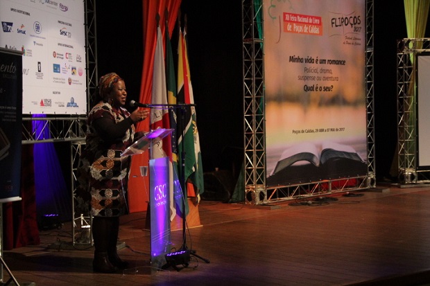 Secretária de Educação, Macaé Evaristo, participa da abertura da 12ª edição da Feira Nacional do Livro e do Festival Literário de Poços de Caldas (Flipoços). Foto: Eric Samuel ACS/SEE