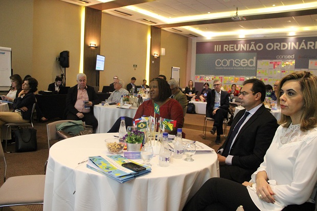 No segundo dia do encontro, Secretários conheceram a 3ª versão da Base Nacional Comum Curricular (BNCC) apresentada pelo MEC. Foto: Elian Oliveira/ACS-SEE