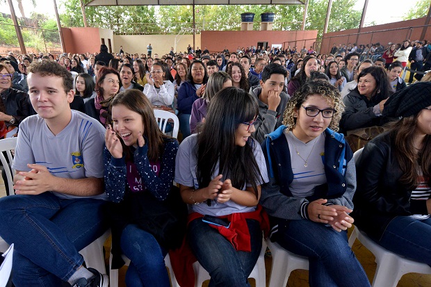 Escola Estadual Paulina Aluotto Ferreira, em Brumadinho, é uma das escolas Polem que estão iniciando hoje o Ensino Médio Integral. Foto: Carlos Alberto/Imprensa MG