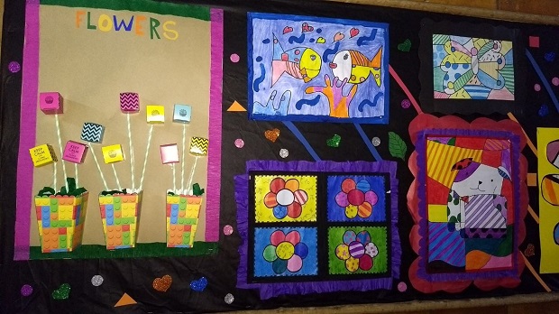 O trabalho dos alunos ficaram expostos por toda a escola. Foto: Arquivo da Escola