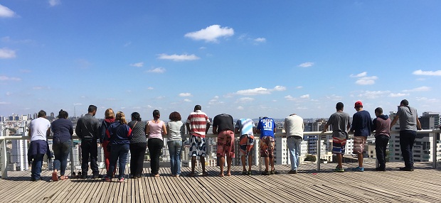 Culminância do encontro aconteceu no mirante do Parque com os alunos das unidade socioeducativas participantes da atividade. Foto: Divulgação