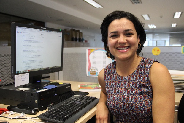 Erica Justino falou de sua experiência como aluna e educadora de Escola do Campo. Foto: Elian Oliveira/ACS-SEE