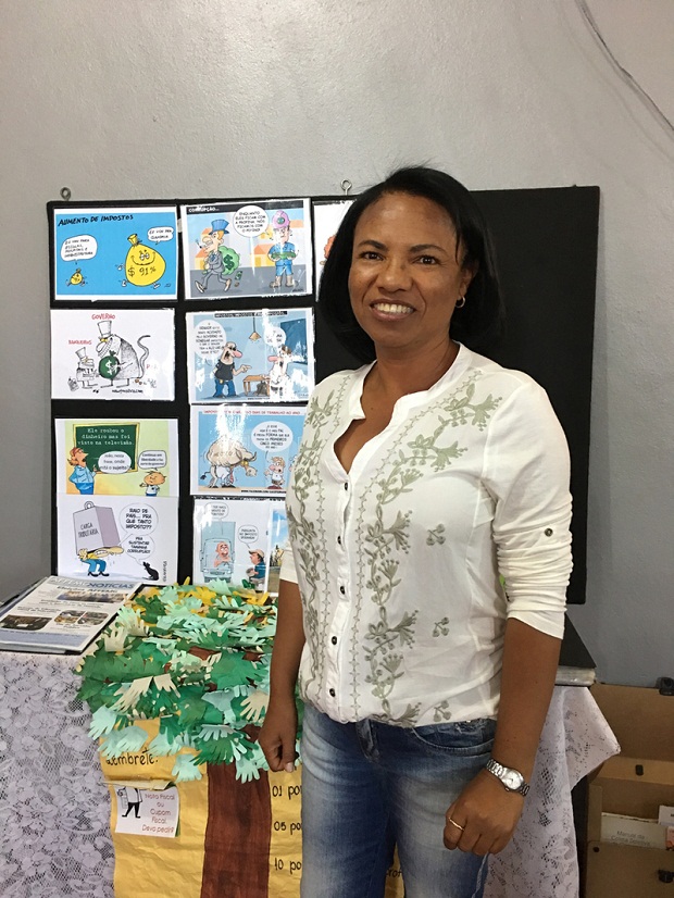 A professora Célia Gabriel criou o projeto Gentileza Gera Gentileza e Cidadania (Crédito: Luiz Antônio Zanon)