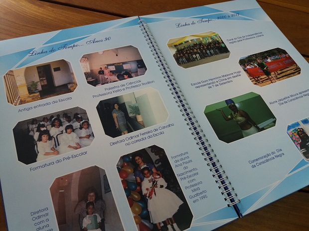 Durante o processo de produção dos fotolivros, toda a comunidade escolar foi mobilizada para a recuperação de fotos da escola. Foto: Andréia Mendes