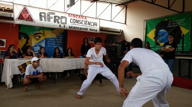 Atividade da Semana Educação pela Vida na E.E. Monsenhor Rocha, em Santa Bárbara do Leste. Foto: Divulgação