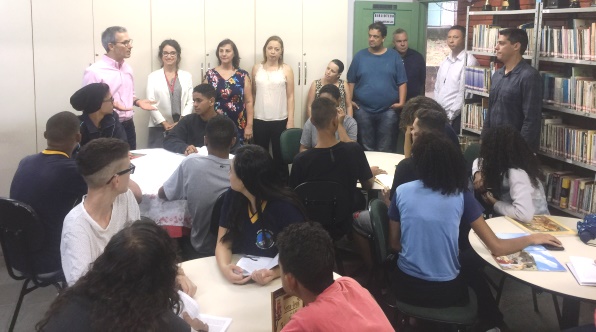 Governador Romeu Zema e secretária de Estado de Educação Julia Sant'Anna visitam Escola Estadual Murgy Hibraim Sarah, em Santa Luzia, na Grande BH. Foto: Franciele Xavier (SEE/MG)