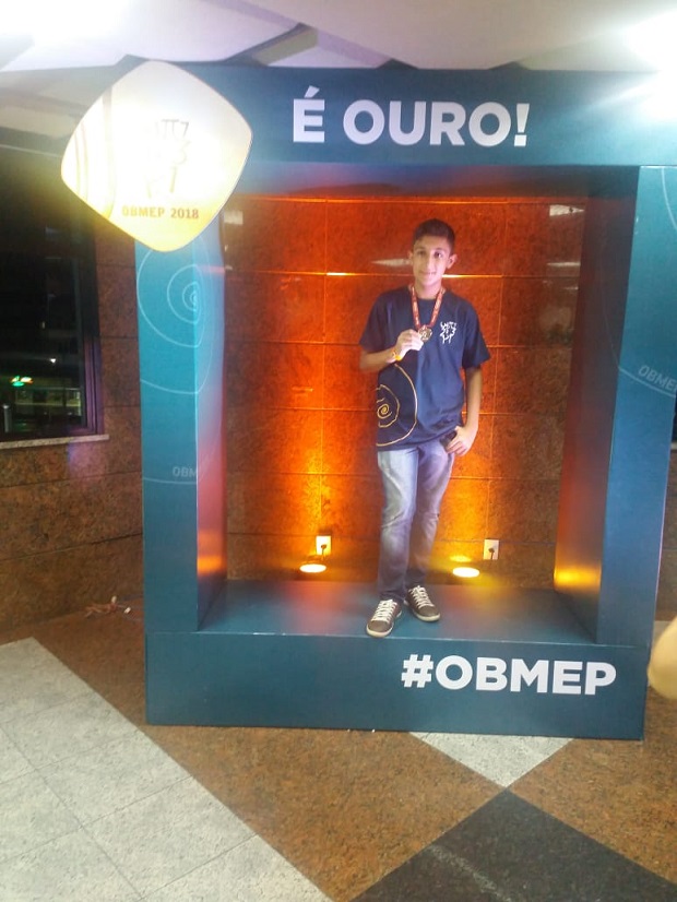 Matheus conquistou sua primeira medalha em 2018 e já está se preparando para a edição deste ano da competição. Foto: Arquivo Pessoal 