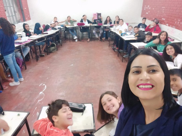 Josiane Ferreira, que leciona em duas escolas estaduais de Itanhomi, participou da iniciativa. Foto: Divulgação