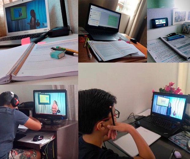 Estudantes de todo o estado marcando a SEE nas redes sociais e compartilhando um pouco da rotina de estudos. Foto: Divulgação SEE