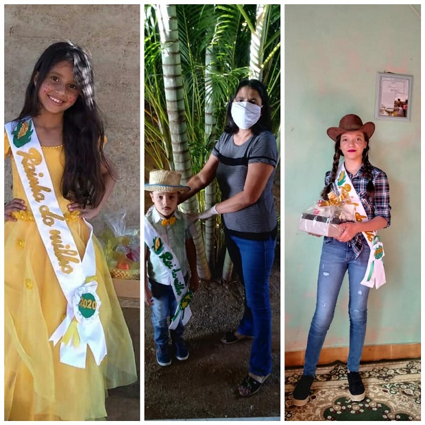 Na Escola Estadual Joaquim Fernandes Abade foi feita a eleição do rei e da rainha do milho.Foto: Arquivo da Escola