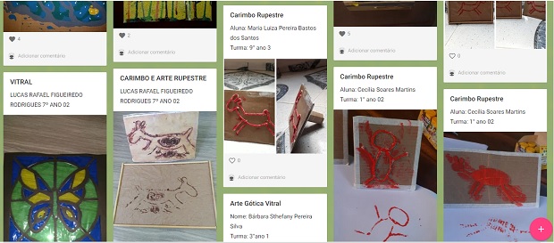 Trabalhos produzidos pelos alunos podem ser vistos na exposição virtual. Foto: Divulgação