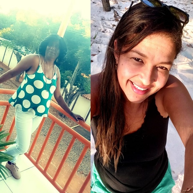 À esquerda está a professora Edna Pena, de história, e na direita a professora Cristiane Alves, de língua portuguesa