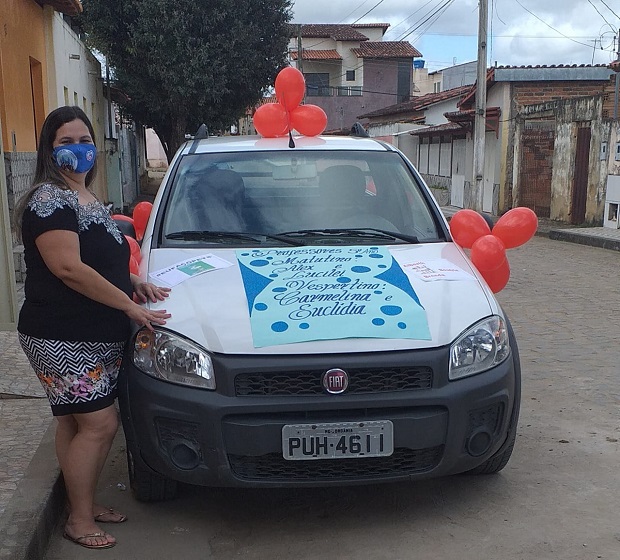 Escola Estadual Dom José realizou carreata para motivar os alunos. Foto: Arquivo da Escola