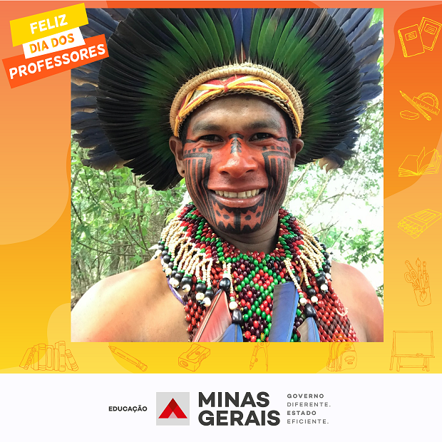 Siwê Pataxó, professor e diretor da E.E. Indígena Pataxó Muã Mimatxi, em Itapecerica./Foto: Arquivo pessoal