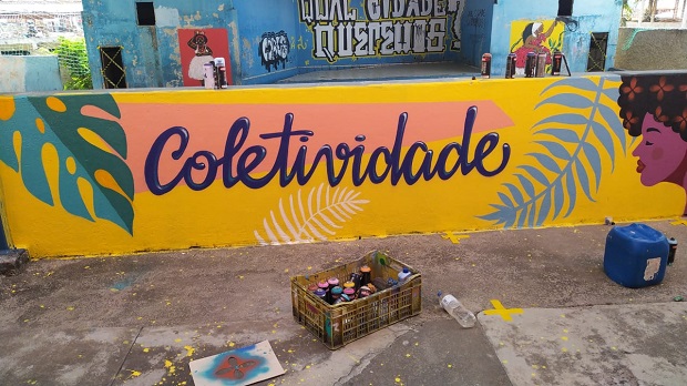 Na Escola Estadual João de Deus Gomes os painéis trouxeram pedidos de paz, educação e coletividade. Foto: Arquivo da Escola