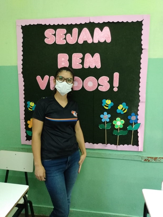 Para a professor Gislane é emocionante receber os alunos. Foto: Arquivo Pessoal