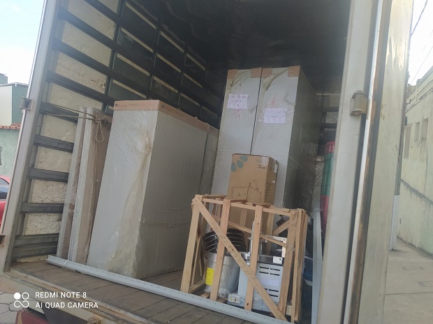 Equipamentos da Escola Estadual Francisco Rolla já começaram a chegar. Imagem:  Acervo da escola 