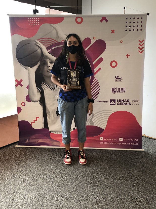 aluna Letícia Emanuely, da Escola Estadual Lafaiete Gonçalves, em Santa Luzia, foi uma alegria participar da competição. Crédito. Rafael Baeta/SEE/MG 