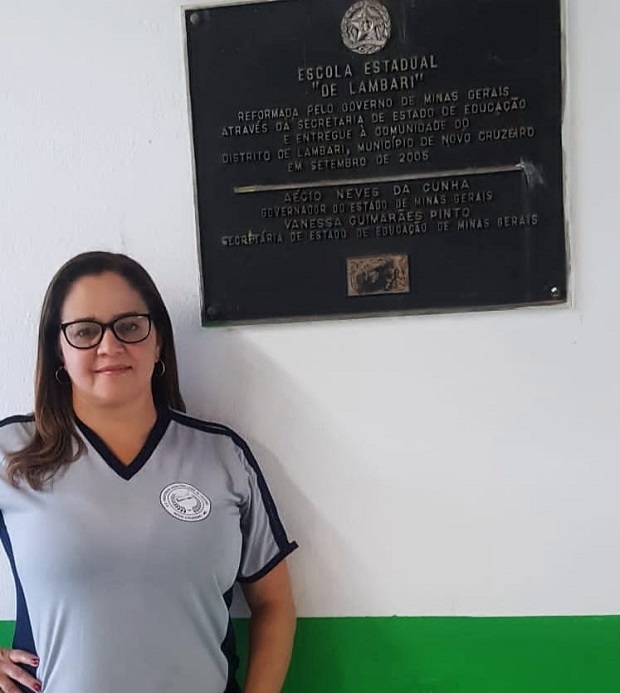 Professora Lourdes, da Escola Estadual de Lambari. Foto: Arquivo Pessoal 