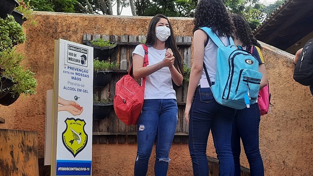 Na Escola Estadual Mariana de Paiva, assim como em todas as unidades da rede estadual de ensino, todos os protocolos estão sendo seguidos. Foto: Arquivo da Escola