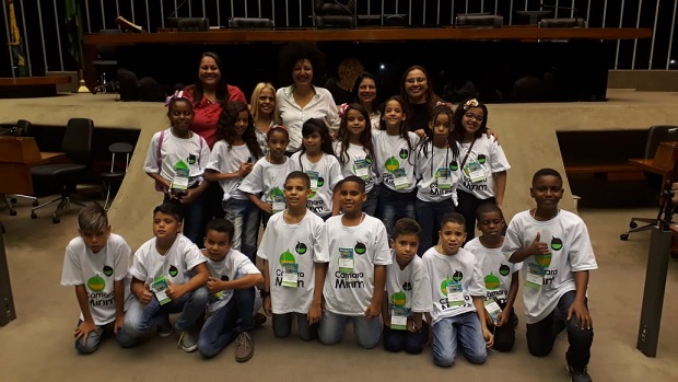 Atividades do projeto Câmara Mirim realizado em 2019 na escola.Foto: Arquivo da Escola